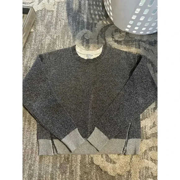 Good American Sweatshirt Womens 1 All That Glitters Silver Side Zipper Detail - Picture 1 of 5